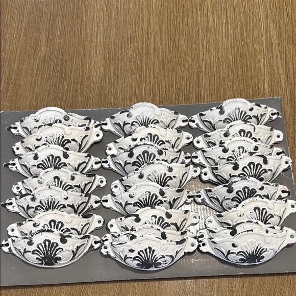 Vintage White and Black Drawer Pulls - Picture 1 of 1